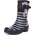 thumbnail image 6 of Joules Women's Molly Welly Mid Height Rain Boot Navy Floral Stripe 6, 6 of 6