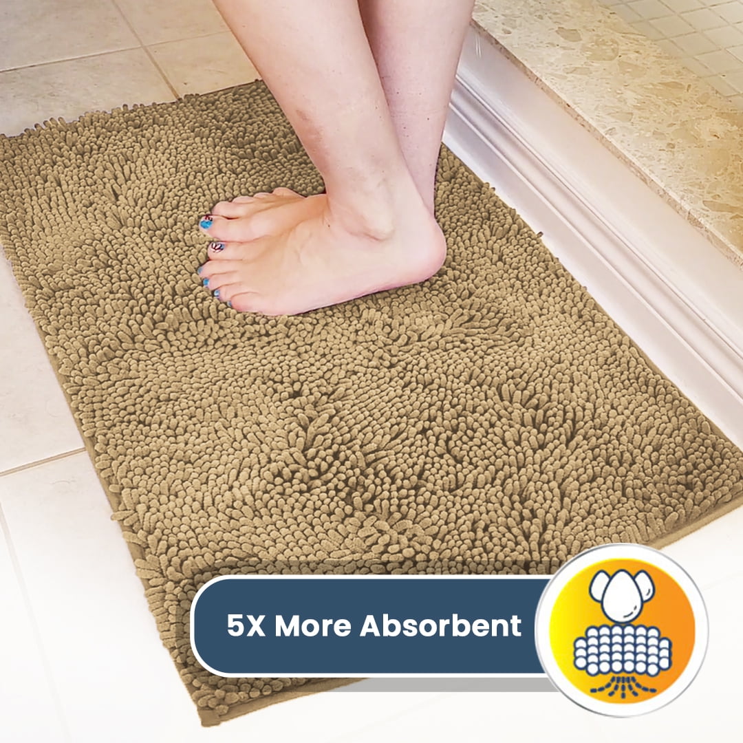 Muddy Mat® | Super Absorbent Door Mat Indoor, Microfiber Quick Dry Chenille Entryway Rug, Non-Slip Front Door Mat, Indoor Mats for Entryway, Machine Washable Pet Rug, Beige 28"x18"