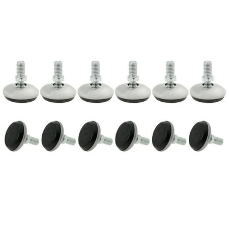 12pcs M8 x 12 x 32mm Leveling Feet Adjustable Leveler Floor Protector for Home Cabinet Table Chair Desk Leg