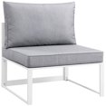thumbnail image 1 of Modway Fortuna Modern Aluminum Outdoor Armless Chair in White/Gray, 1 of 3