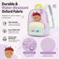 thumbnail image 4 of Lomyolo Toddler Backpack for Girls 3-8, Small Kids Backpack for Preschool Kindergarten, Lightweight School Backpack with Cartoon Patterns, Oxford Bookbag for Travel-PURPLE, 4 of 7