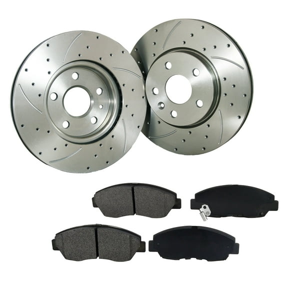 FLPX 261mm Rear Drilled Slotted Brake Rotor & Pads fit Probe Mazda 626 MX-6