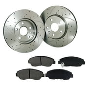 FLPX 315.5mm Front Drilled Slotted Brake Rotor & Pads fit LEXUS LS430 01-06