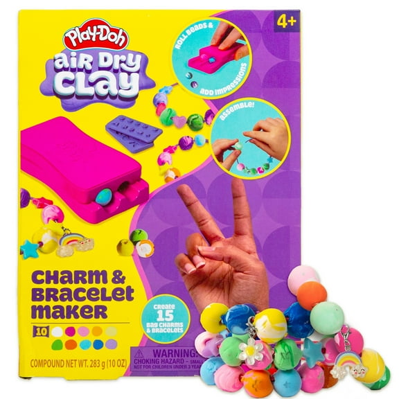 Play-Doh Multicolor Air Dry Clay Charm & Bracelet Maker