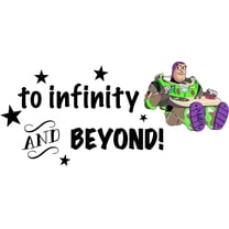 Toy Story Buzz Lightyear Wall Decal Quotes - To Infinity And Beyond | 14" x 30" DIY Stick and Peel Kids Bedroom Vinyl Adhesive Wall Sticker | Removable Living Room Decor Decoration