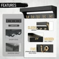 thumbnail image 2 of Rebee Vision Decorative Key Holder Wall Mount with Shelf - Modern Hanging Mail Organizer with 5 Hooks (Black), 2 of 5