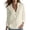 Beige, variant on VBVC Women's Cotton Linen Henley Shirt , V-Neck Standing Collar Blouses For Women , Ladies' Long Sleeve Tops with Pockets,Beige,S-2XL