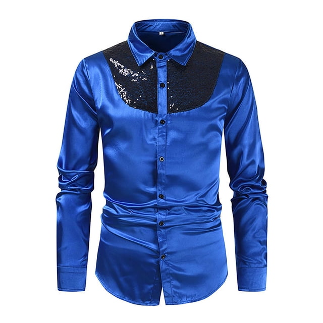 Camisa de manga corta con solapa para hombre, color liso, costuras con lentejuelas, primavera-verano, fácil de combinar con vaqueros, S-XXL