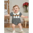 thumbnail image 4 of BemeyourBBs Baby Girl Halloween Bodysuit Short Sleeve Doll Collar Striped Romper, 4 of 9