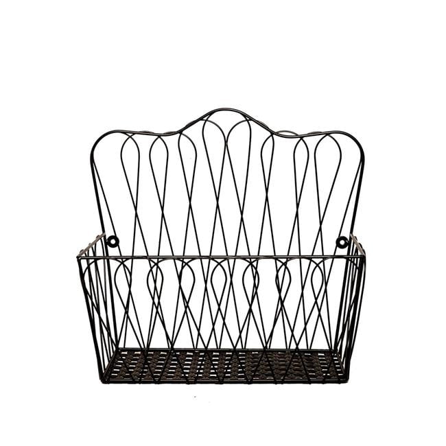 J Miles UHHB236 Wall Mount Wire Basket for Magazines, Fruit, & Files Wall Mounted