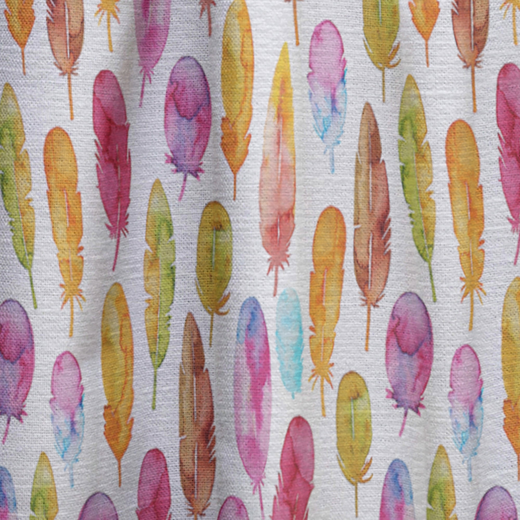 Designart 'Colorful Feathers With Pattern' Southwestern Pink Sheer Curtain Panel