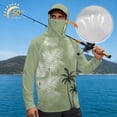 thumbnail image 3 of Bulopur Men’s Fishing Sun Hoodie with Mask Green Palm Tree UPF 50+ Long Sleeve UV Protection Shirt, Quick Dry Breathable Rash Guard for Boating Hiking Outdoor, 3 of 8