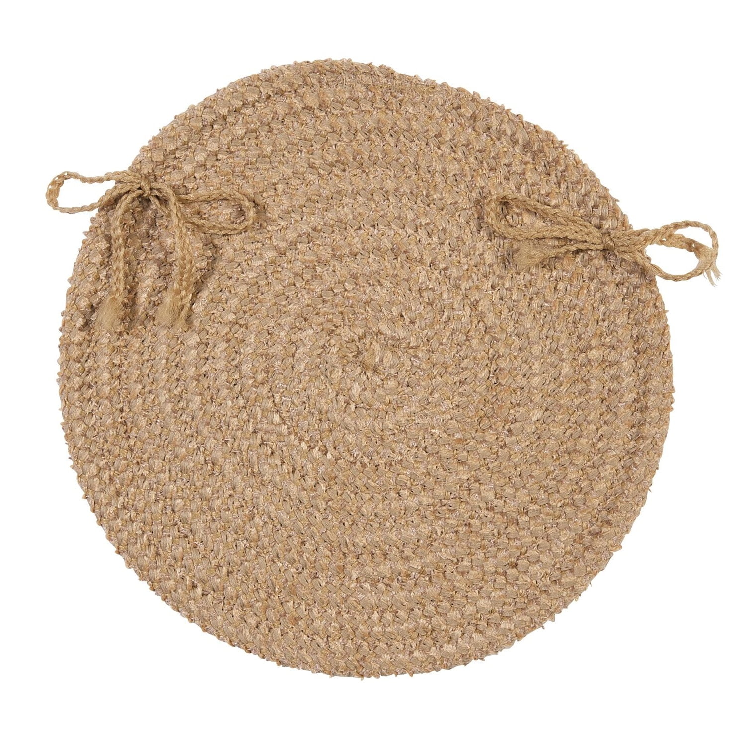 Set of 4 Brown Handmade Braided Chair Pad 15"