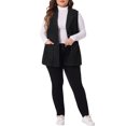 thumbnail image 2 of Agnes Orinda Women's Plus Size Denim Vests Sleeveless Lapel Jean Jackets with Pockets 3X Black, 2 of 6