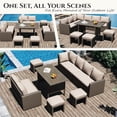 thumbnail image 7 of AECOJOY 7 Piece Patio Furniture Set PE Rattan Outdoor Dining Set Sectional Sofa Couch with Table Patio Conversation Set in Beige, 7 of 7