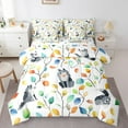 thumbnail image 2 of Cartoon Wolf Full Comforter Set 7pcs Watercolor Floral Bedding Comforter Sets, Botanical Plants Bed in a Bag Jungle Animal Bedding Set, Tropical Leaves Bed Sheets Set, 2 of 5