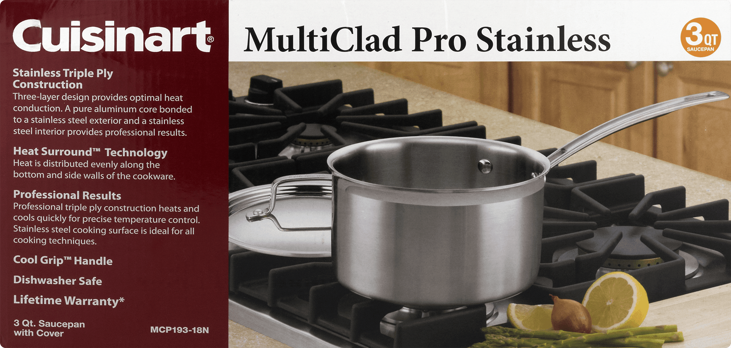 Cuisinart MultiClad Pro Saucepan with Cover - 3 quart