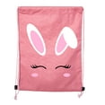 thumbnail image 2 of Easter Basket Backpack Bulk Cotton Drawstring Cinch Bags Easter Bunny Gift Bags - Bunny Face, 2 of 2