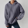 thumbnail image 4 of 2025 Winter Hoodie Dark Gray Hoodie Long Sleeves V-Neck Womens Sweater Solid Color Lightweight Sweater Gym Hoodie(XL), 4 of 5