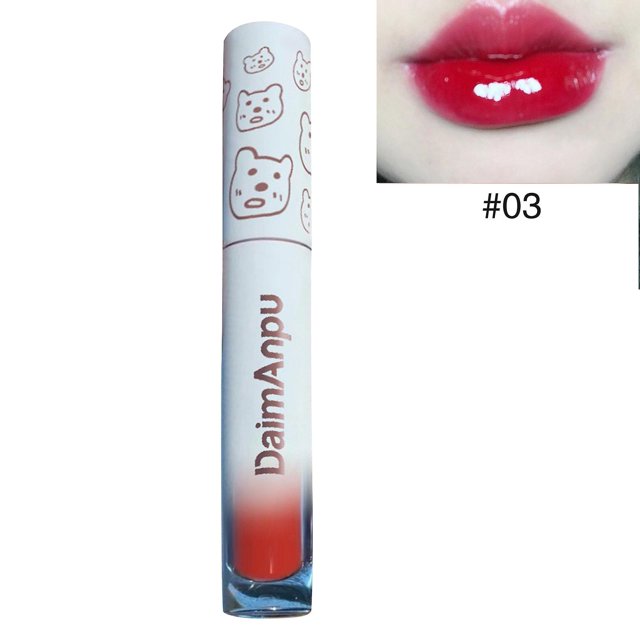 2 Lápiz labial con espejo de flores, textura mate, brillo labial resistente al agua, tinte labial de larga duración