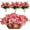 Pink, variant on 6PCS Artificial Flowers Artificial Pansy Bushes Faux Plastic Flower Fake Plants Indoor Outdoor Home Garden Decoration (Pink)