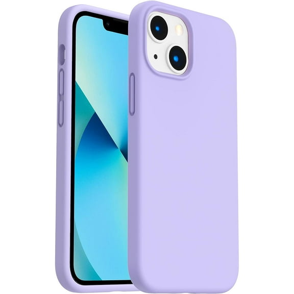 Shockproof Liquid Silicone Designed for iPhone 13 Mini Case 5.4", Gel Rubber Full Body Protection Anti-Shock Cover Case Drop Protection Silicone Case 5.4inch-Light Purple