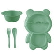 thumbnail image 1 of Ensemble de Repas, Assiette Compartimentée à Portions avec Fourchette et Cuillère pour Enfants, 1 of 5