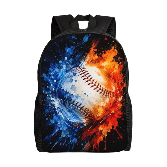 Baseball Backpack Full Front Print Travel Laptop Bag for Men and Women