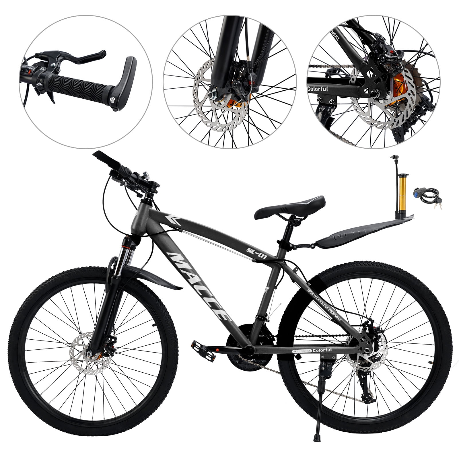 26" Black 27 speed double disc brake Suspension Fork mountain bike MTB for adult