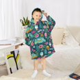 thumbnail image 6 of FORMRS Wearable Blanket Hoodie with Sleeves for Kids Cozy Flannel Sweatshirt, Green Vibrant Truck Pattern, 6 of 7