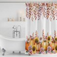 thumbnail image 3 of Orange Pumpkins Sunflowers Shower Curtain, Waterproof Shower Curtains for Bathroom, Fall Eucalyptus Leaves Country Washable Fabric Bathtub Curtain Set Bath Decor with 12 Hooks Stall 36"x72", 3 of 8