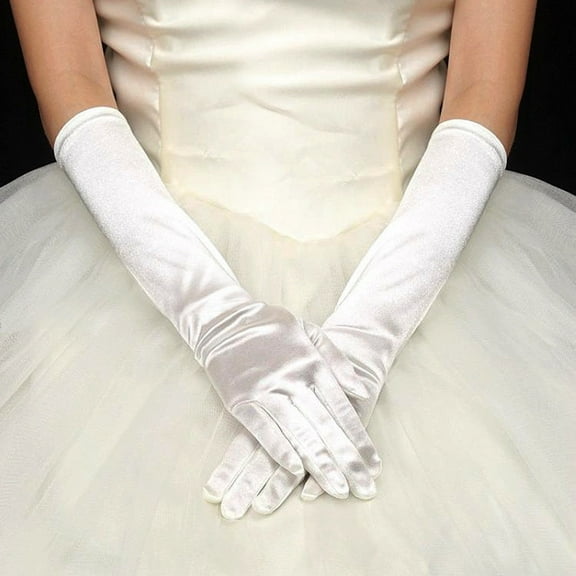 2PCS Gloves Womens Prom Opera Satin Wedding Long Bridal Evening Party Gloves/Mittens