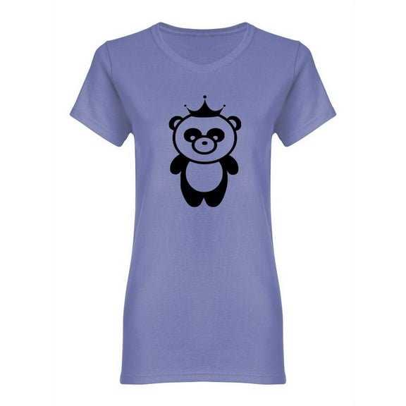 Panda King Sketch Shaped T-Shirt Women -Image by Shutterstock, Female Large