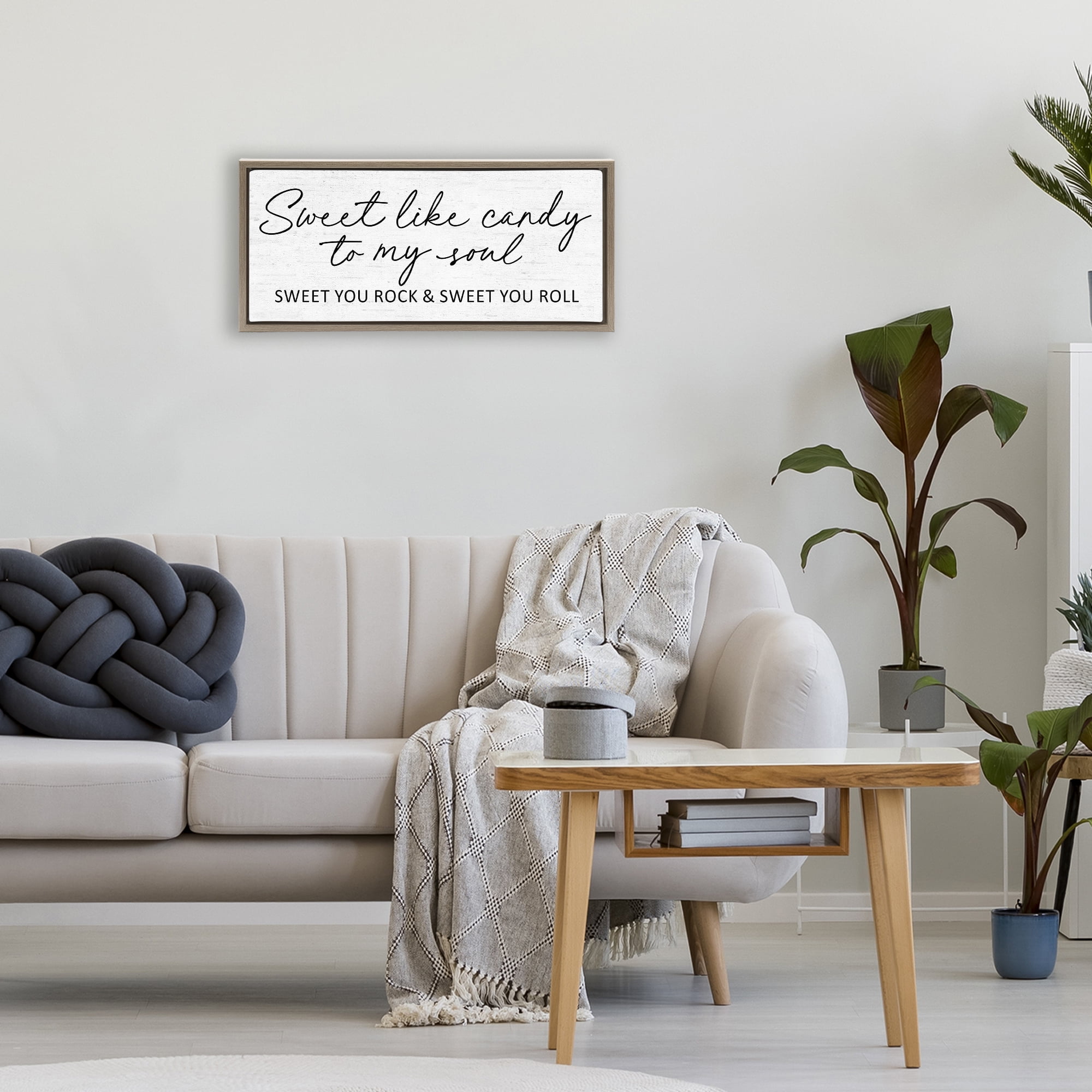 Sweet Like Candy Song Lyrics Brown Framed Floater Canvas Wall Art, design by Lettered and Lined