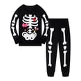 thumbnail image 5 of Kcolen Halloween Skeleton Print Pajama Set, Long Sleeve Top & Long Pants 2 Piece Sleepwear Halloween Gifts Fall Winter Outfit, 5 of 5