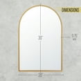 thumbnail image 6 of HBCY Creations Arched Wall Mirror, 20"x30" Matte Gold Metal Framed Wall Mirror for Hallways, Entryways, Dining and Living Rooms, 6 of 7