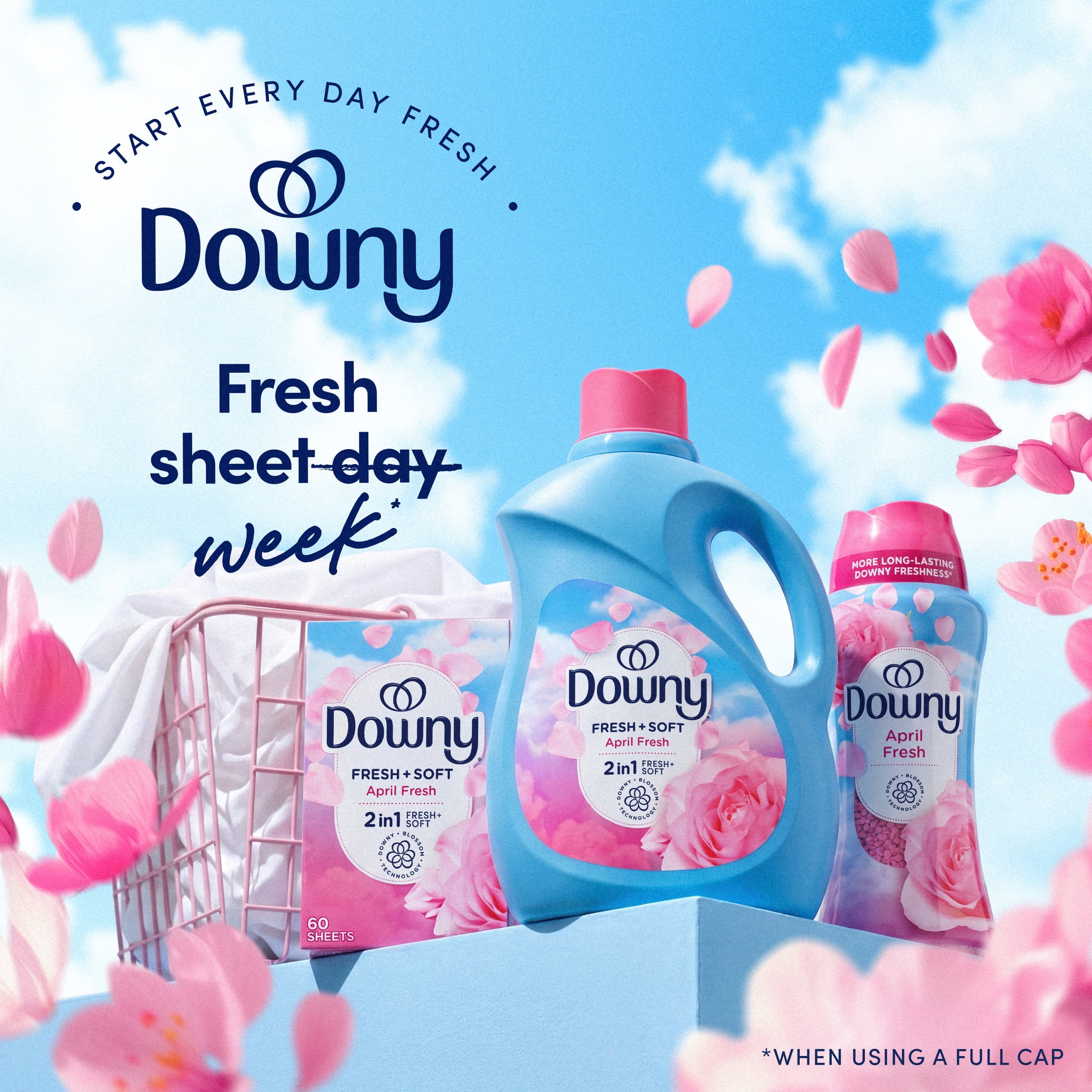 Downy Dryer Sheets, April Fresh, 60 Count