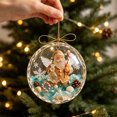 thumbnail image 4 of Christmas Tree Ornaments, Coastal Beach Acrylic 2D Flat Hanging Decor with Sea Glass, Seashells & Pinecones Accents, Lightweight Round Ornament for Xmas Tree, Window & Holiday Home Party, 4 of 6
