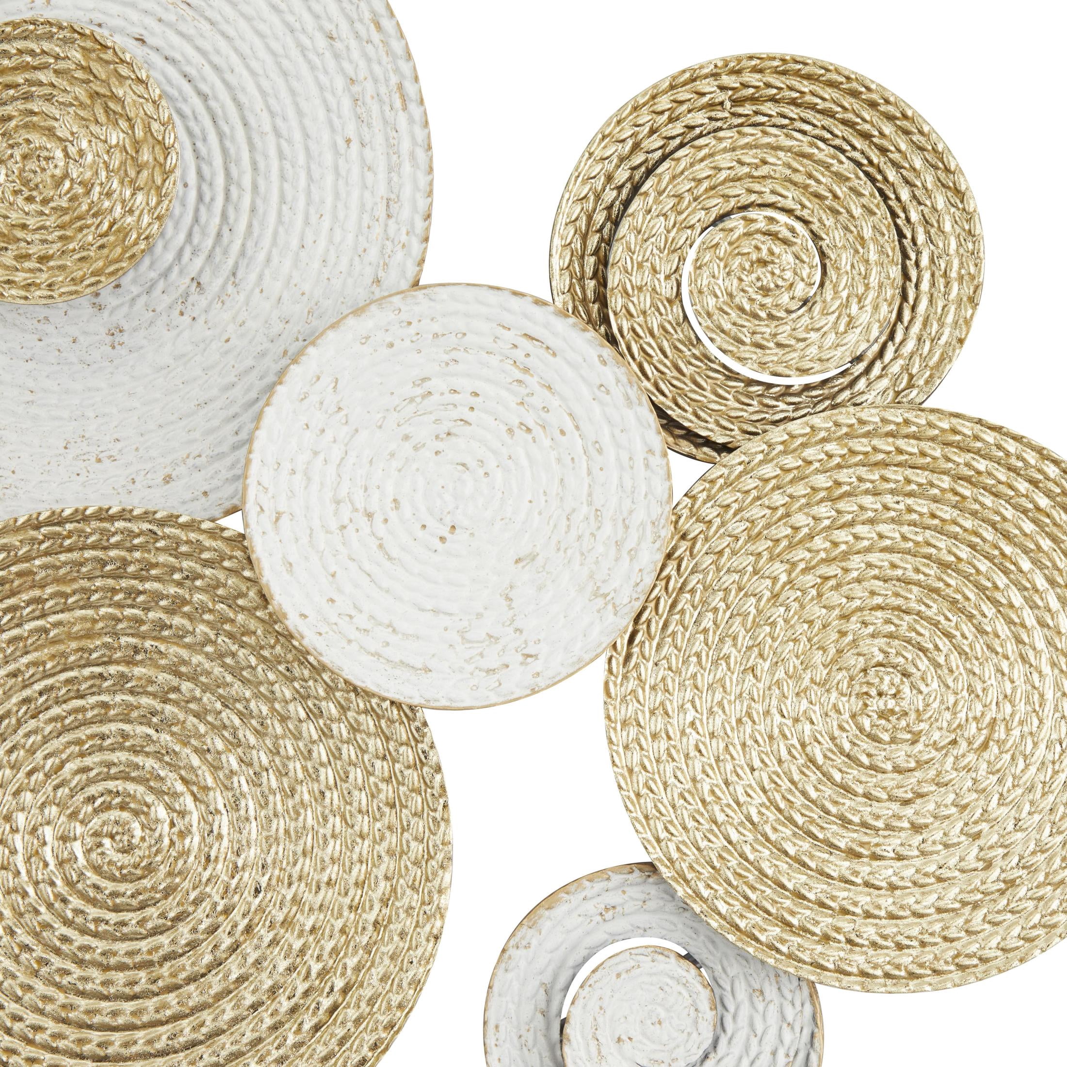 CosmoLiving by Cosmopolitan Gold Metal Spiral Plate Wall Decor with Gold Accents