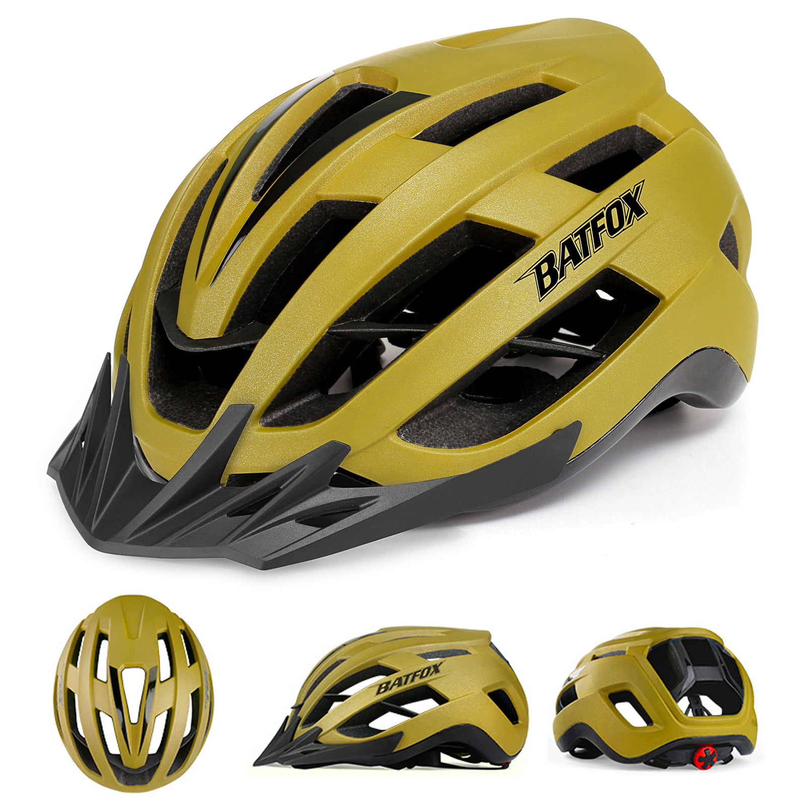Black Yellow BATFOX Bicycle Helmet Cycling Helmets MTB Road Mountain Bike 
