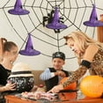 thumbnail image 6 of Xfvqtps Halloween Decorations Witch Hat Hangings Spider Web Print Party Decoration Props Purple, 6 of 6