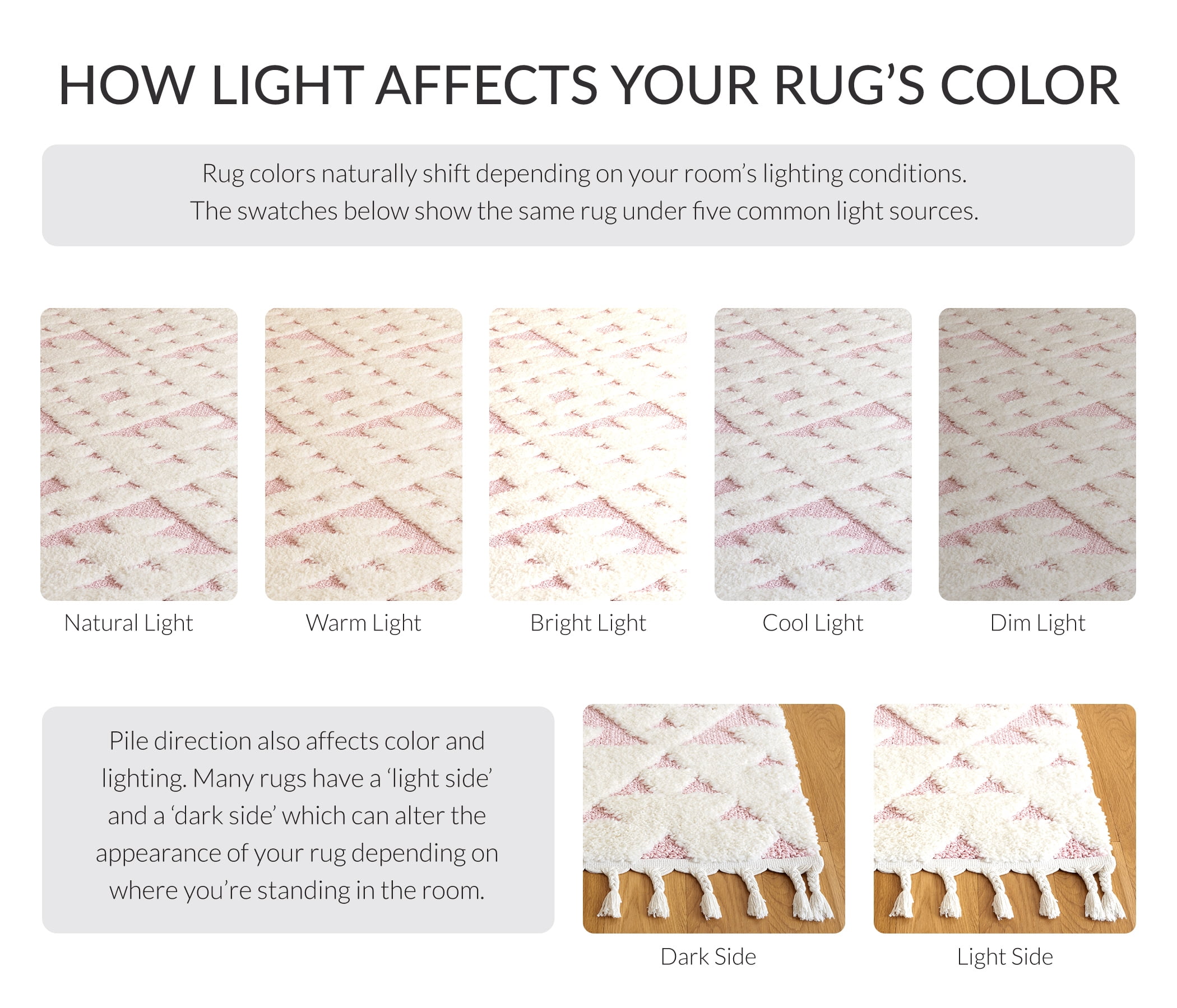 Safavieh Moroccan Tassel Larry Geometric Shag Area Rug, Ivory/Pink, 5'3" x 5'3" Square