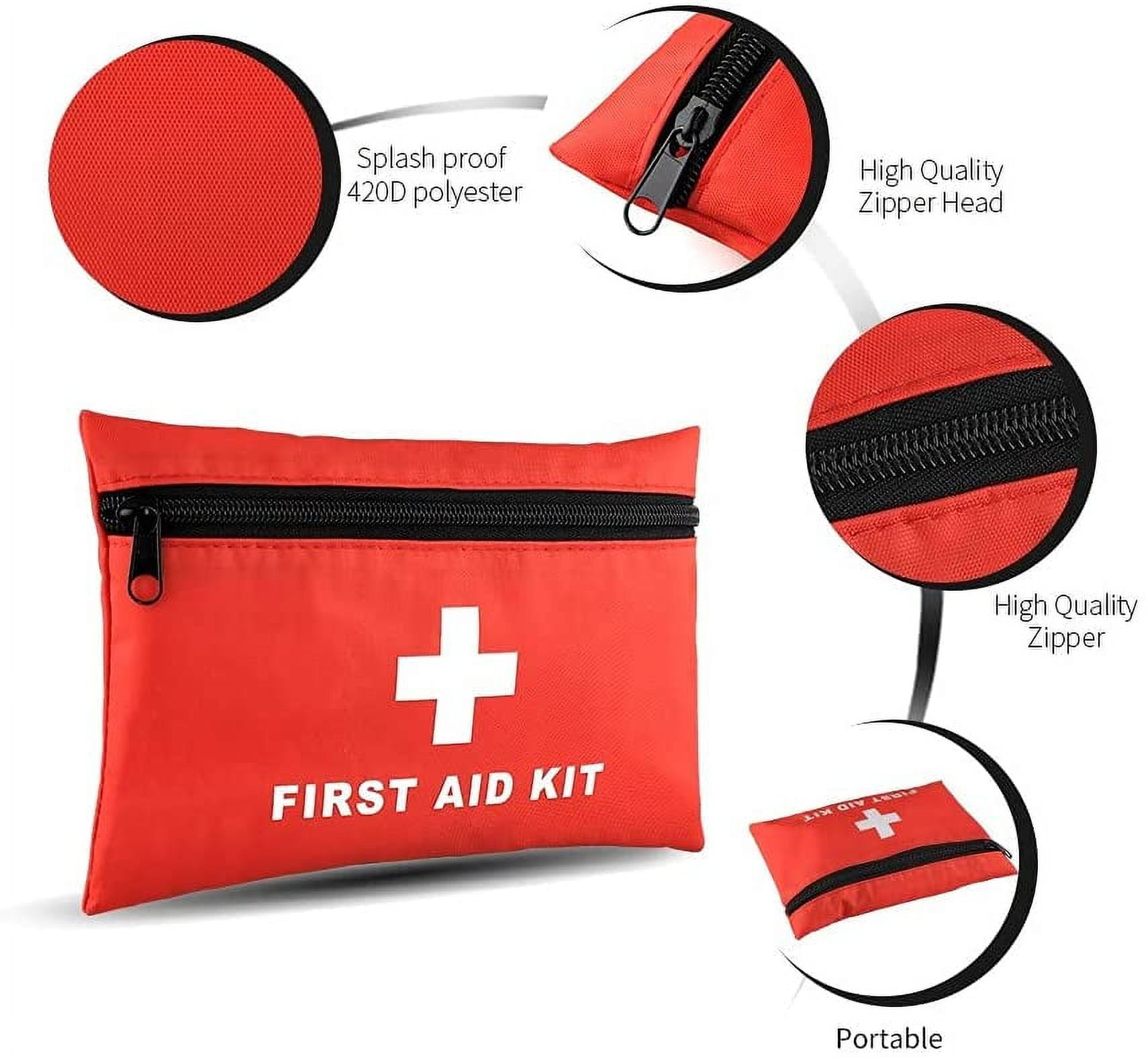 ASA TECHMED First Aid Kit - 100 Piece - Small First Aid Kit for Camping, Hiking, Backpacking, Travel, Vehicle, Outdoors - Emergency & Medical Supplies