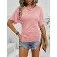 thumbnail image 5 of MORTTIC 2 Pack Women's Summer Casual Tees - Stylish Solid Color Short Sleeve Tops for Everyday Wear, 5 of 10