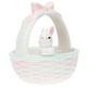thumbnail image 3 of Pink Easter Rabbit Decor Ceramic Basket Adornment for Decor 1Pcs, 3 of 5