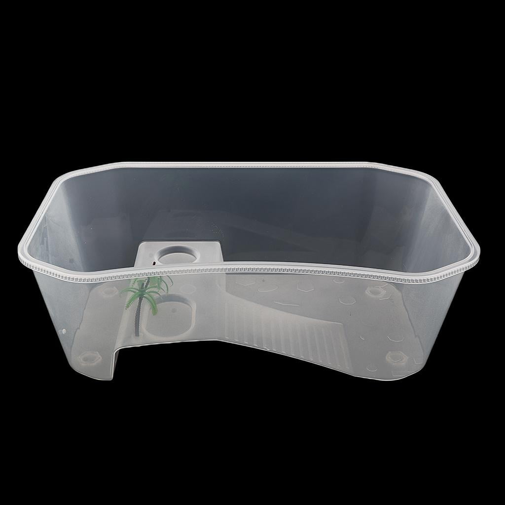Habit Terrapin Lake Reptile Tank with Plform Plants - 15.75 x 84 .51 inch, White