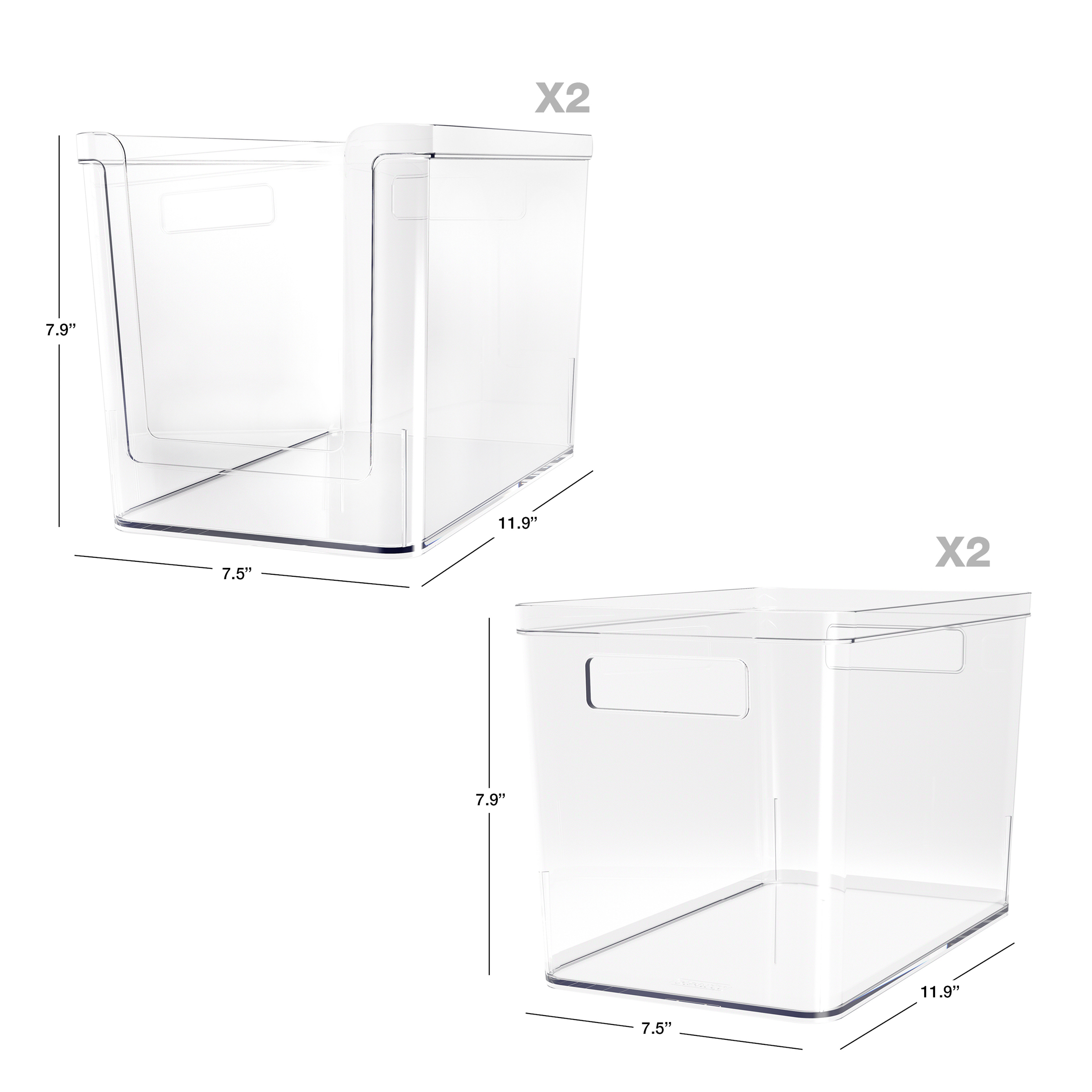 Mainstays 4-Piece Clear Plastic Pantry Storage Bin Set photo 5