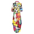 thumbnail image 5 of Lilgiuy Women's Casual Lapel Printing Button Single-Breasted Long-sleeve Shirt Split Long Dress Yellow 2022 Fall Winter, 5 of 5