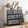 thumbnail image 2 of Costway 7-Drawer Dresser for Bedroom Chest of Drawers with 2 Large Fabric Bins White, 2 of 10