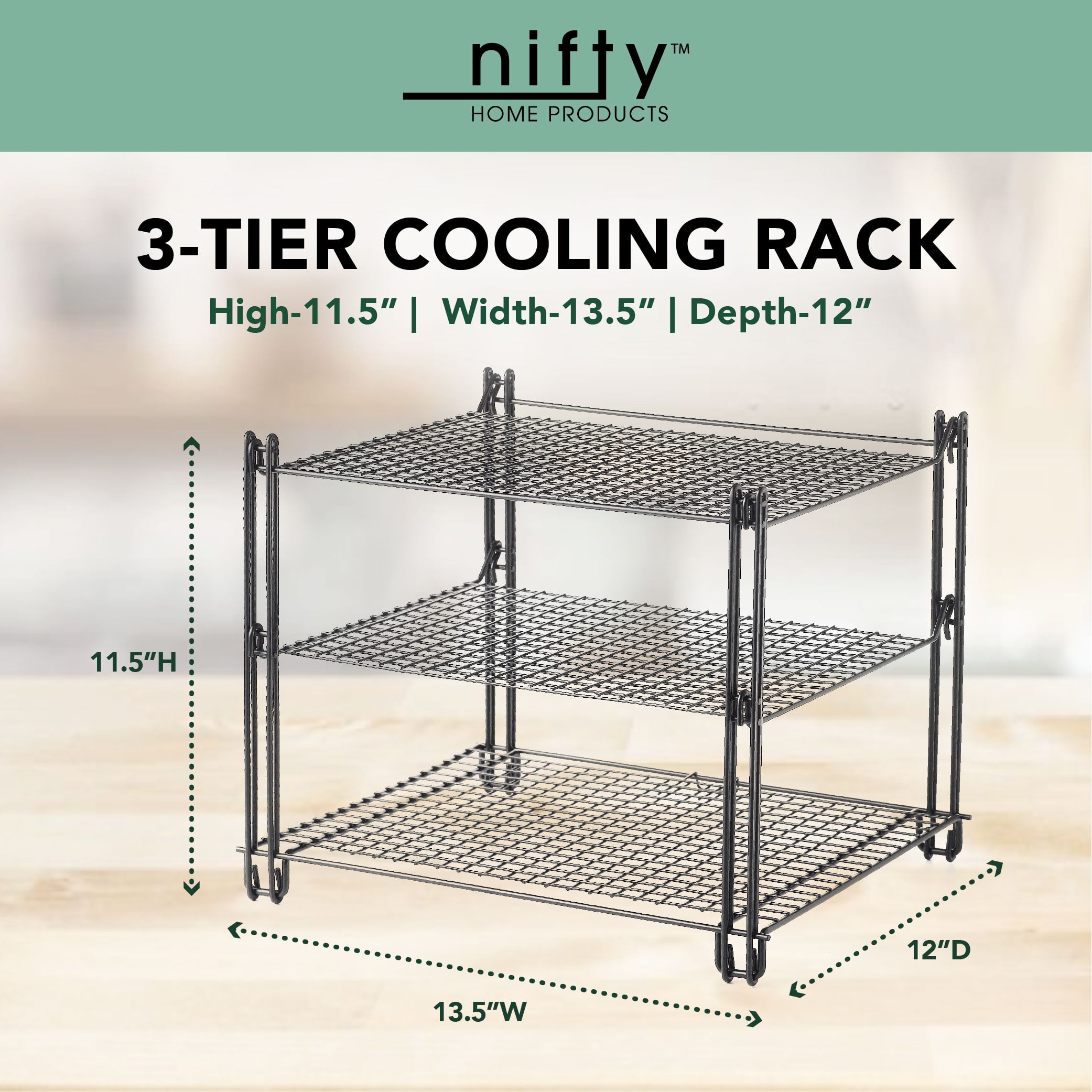 LANEJOY 3-Tier Stackable Cooling Racks for Cooking and Baking Stainless  Steel Wire Cooling rack Oven & Dishwasher Safe (15 * 10 * 3 inch LYW03)
